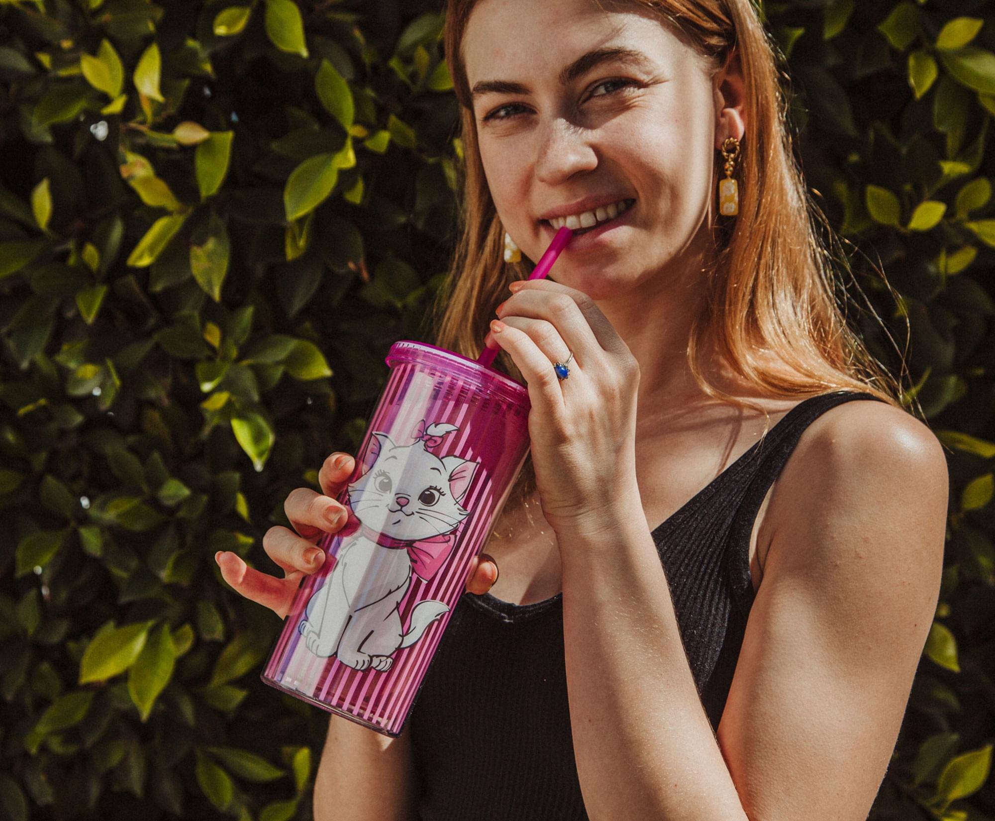 Alt View 4. Silver Buffalo - Disney The Aristocats Marie Carnival Cup With Lid And Straw | Holds 20 Ounces - Purple.