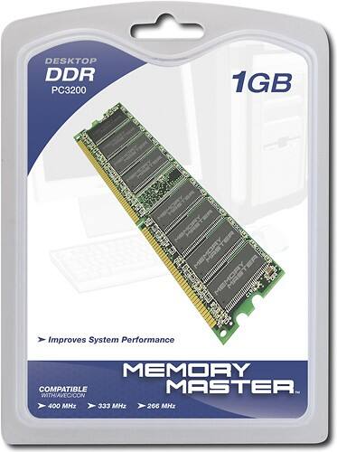 Front Standard. Memory Master - 1GB PC3200 DIMM Desktop Memory.