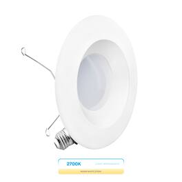 Infibrite - 6 In. Retrofit 2700K Soft Integrated LED Recessed Light Kit 12W 1100LM Remodel, Dimmable, Wet Rated - White