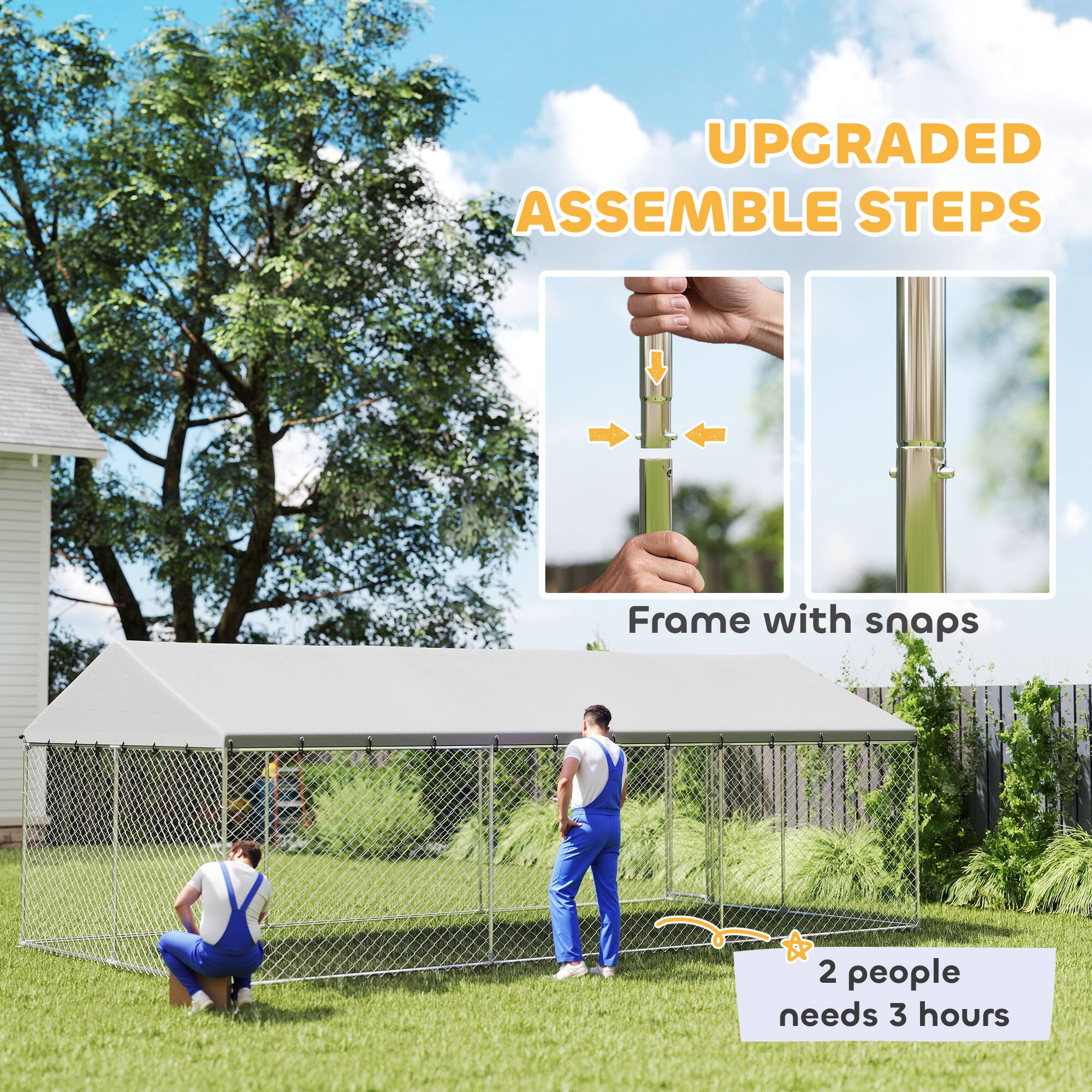 UPGRADED ASSEMBLE STEPS

Frame with snaps

2 people needs 3 hours