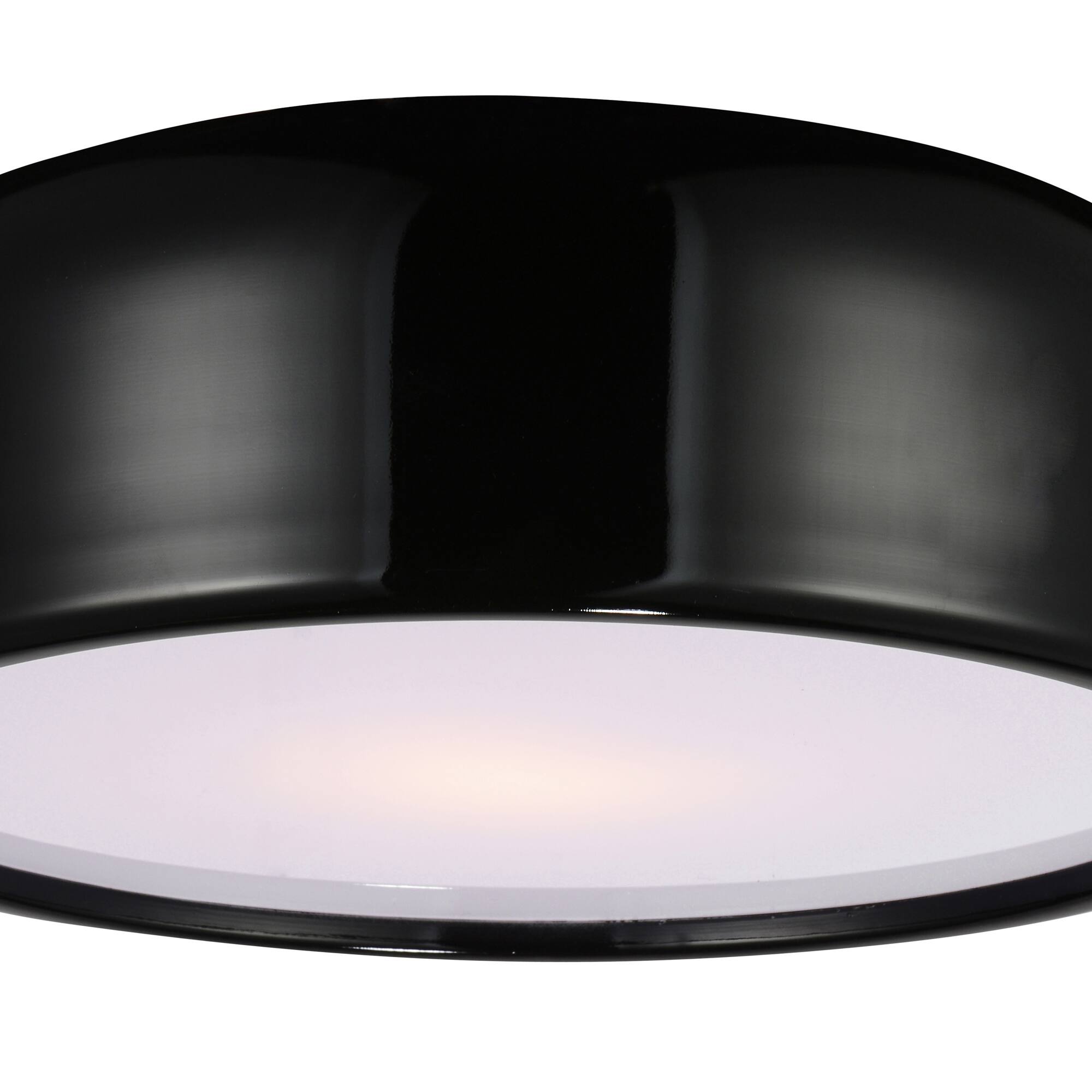 Back. CWI Lighting - Campton 2 Light Drum Shade Flush Mount With Black Finish - Black.