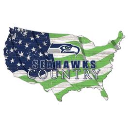 Fan Creations - Seattle Seahawks USA Flag Cutout Sign - Multicolor