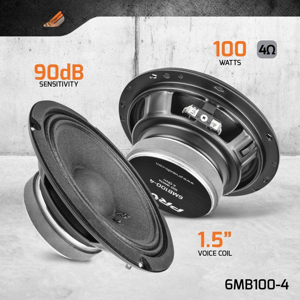 90dB SENSITIVITY  
100 WATTS  
4Ω  
1.5" VOICE COIL  
6MB100-4  
www.prvaudio.com