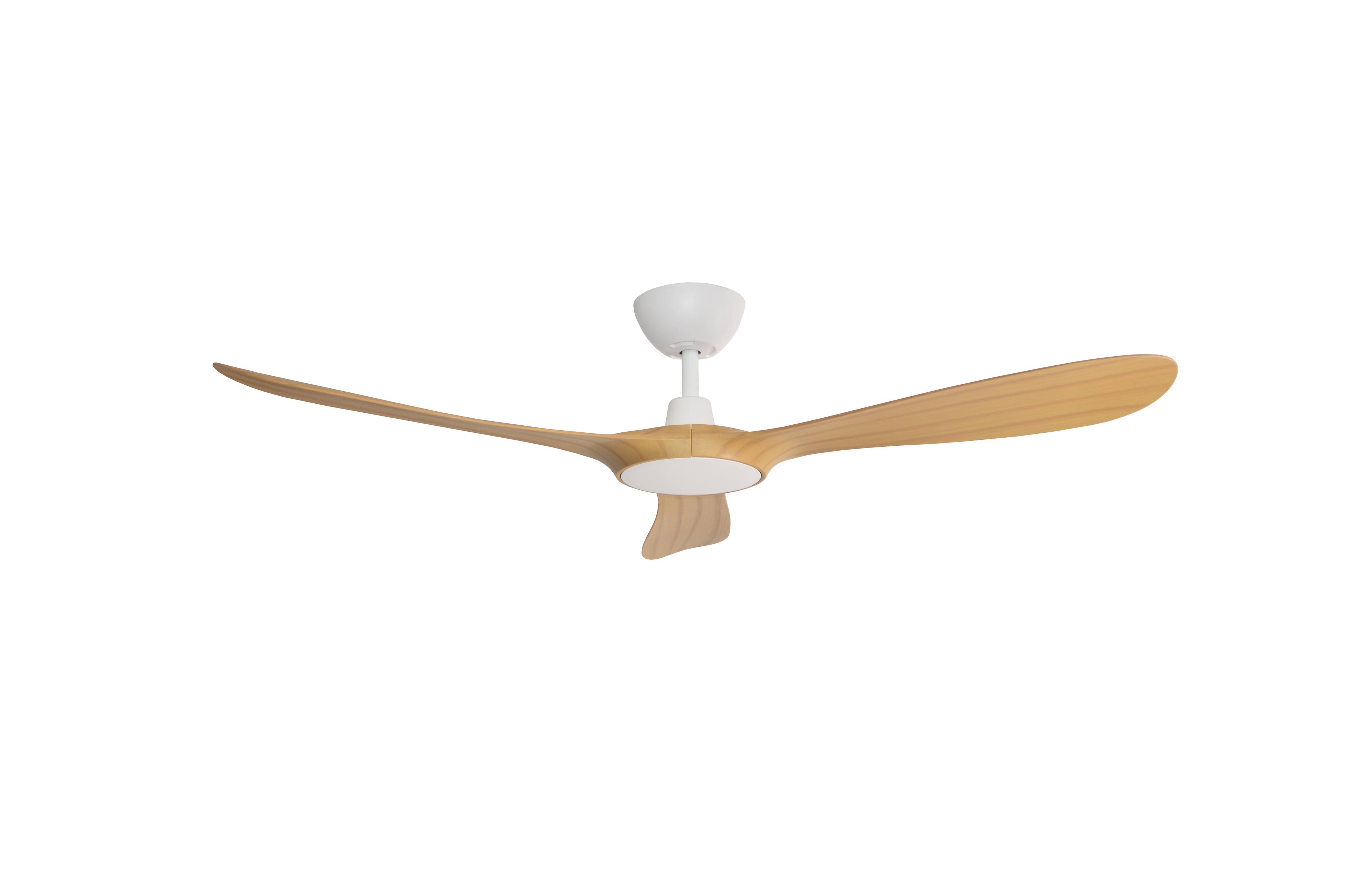 Alt View 1. ENLIGHT - 56" Smart Ceiling Fan, IP66 Outdoor/Coastal, Weather Resist, Efficient & Quiet DC Motor, Reverse Mode, Matter, 3 Blades - Bamboo Woodgrain.