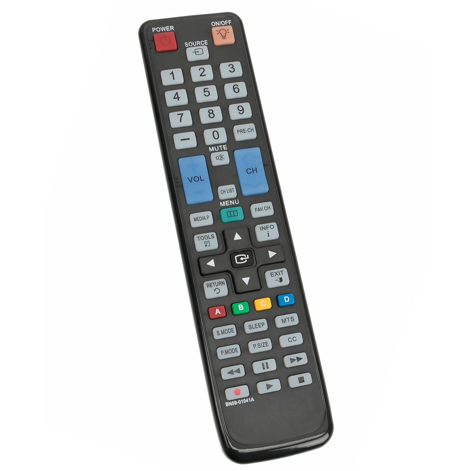 ON/OFF POWER SOURCE 1 2 3 4 5 6 7 8 9 0 PRE-CH MUTE CH VOL CH LIST MENU FAV CH INFO TOOLS EXIT RETURN A B C D SLEEP S.MODE P.SIZE P.MODE BN59-01041A