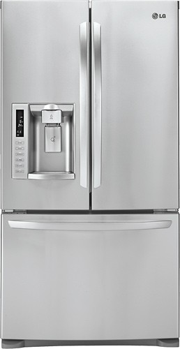  LG - 27.6 Cu. Ft. French Door Refrigerator with Thru-the-Door Ice and Water - Stainless-Steel