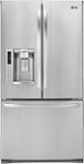 Front Standard. LG - 27.6 Cu. Ft. French Door Refrigerator with Thru-the-Door Ice and Water - Stainless-Steel.