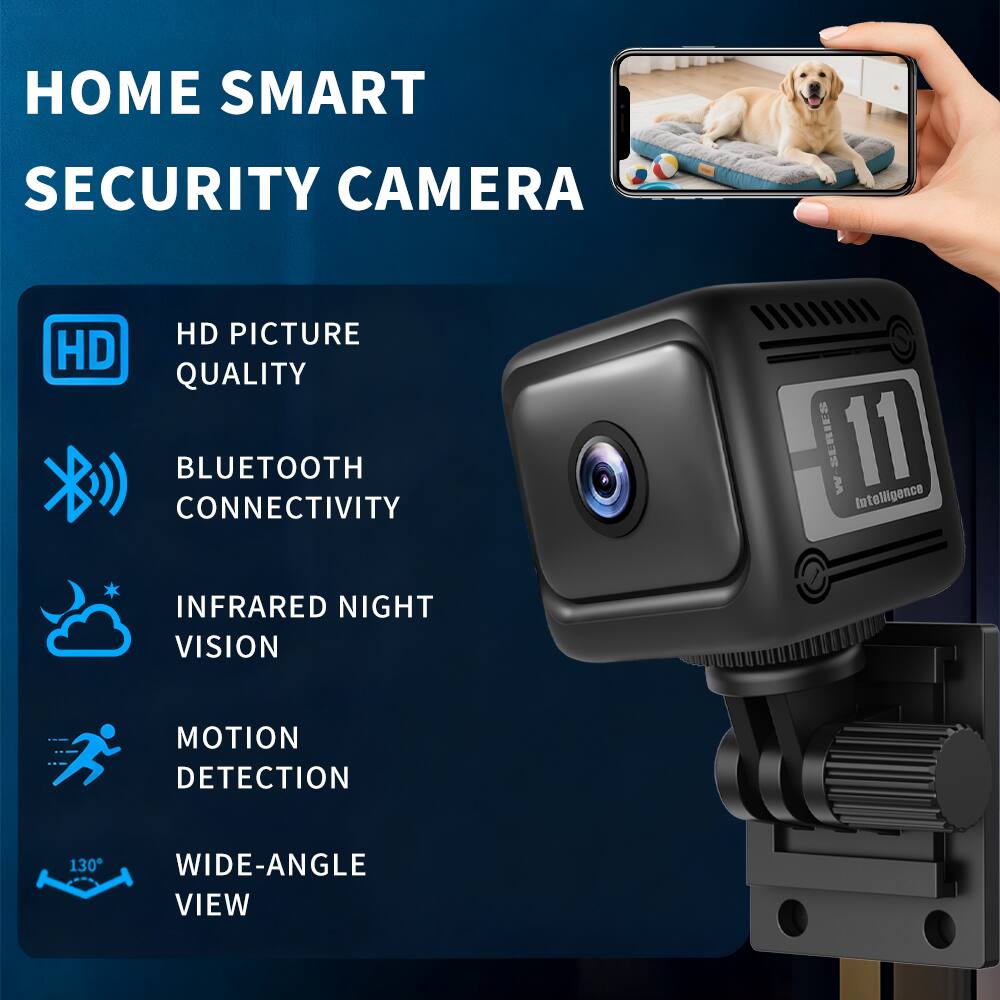 HOME SMART SECURITY CAMERA

- HD PICTURE QUALITY
- BLUETOOTH CONNECTIVITY
- INFRARED NIGHT VISION
- MOTION DETECTION
- WIDE-ANGLE VIEW (130°)