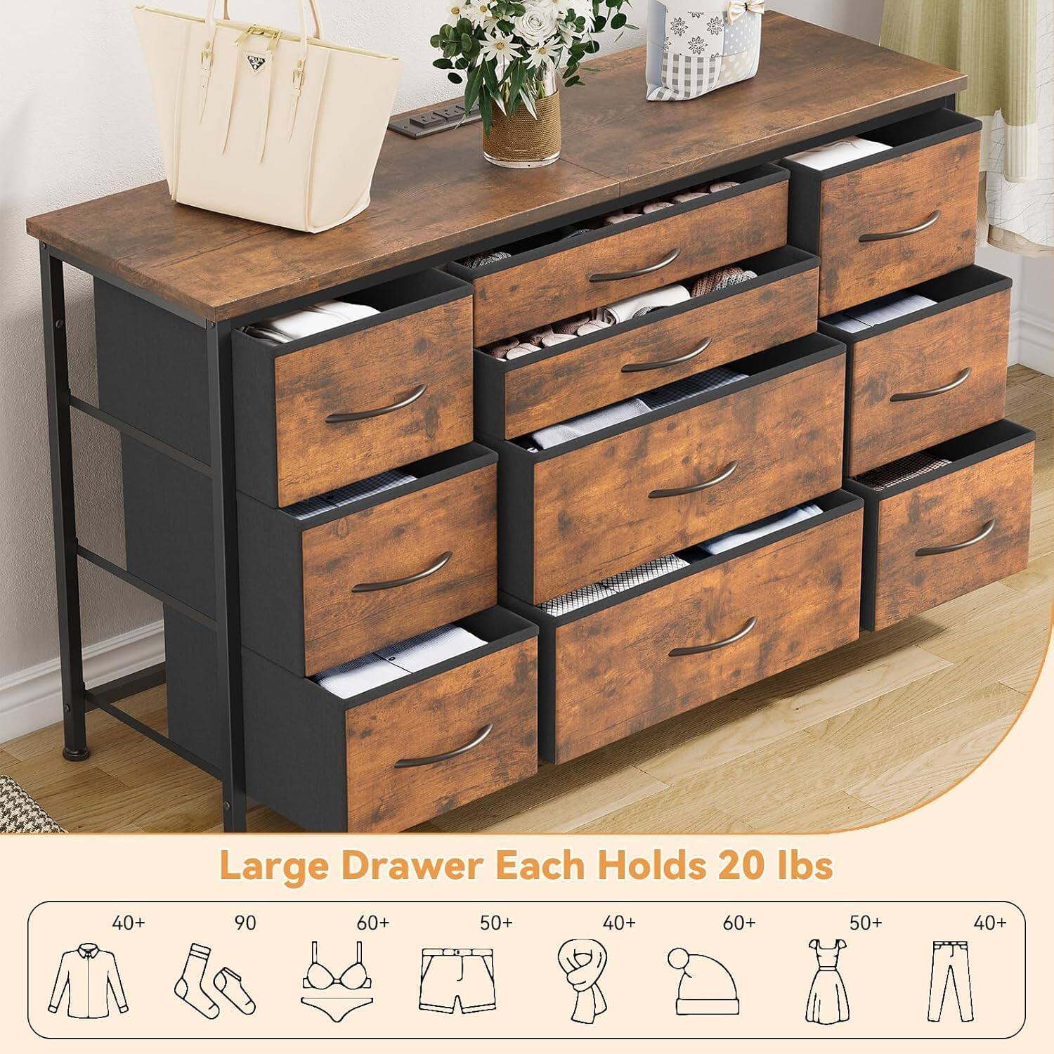 Large Drawer Each Holds 20 lbs

40+  
90  
60+  
50+  
40+  
60+  
50+  
40+