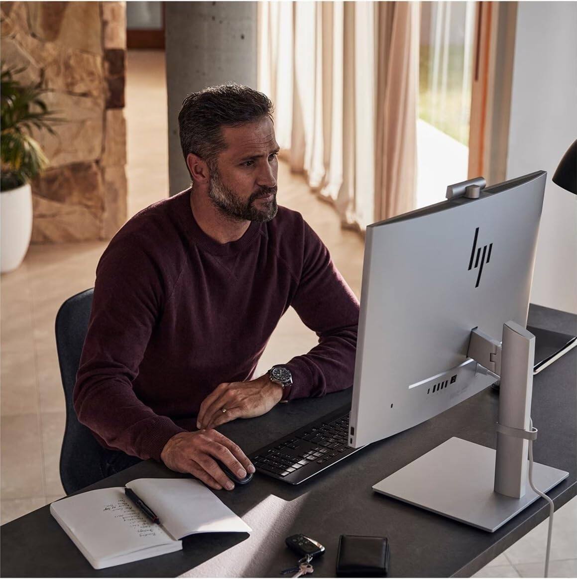 Alt View 3. HP - EliteOne 870 G9 All-in-One 27" 2K QHD Touchscreen Desktop - Intel Core i7 - 16GB RAM - 512GB SSD - Windows 11 Pro - Silver.