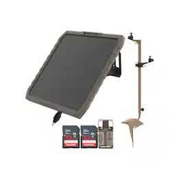 Stealth Cam - Mounting Post for Camera& Solar Pak with FieldMAX Solar Battery Pack 32GB Memory Cards and Card Reader