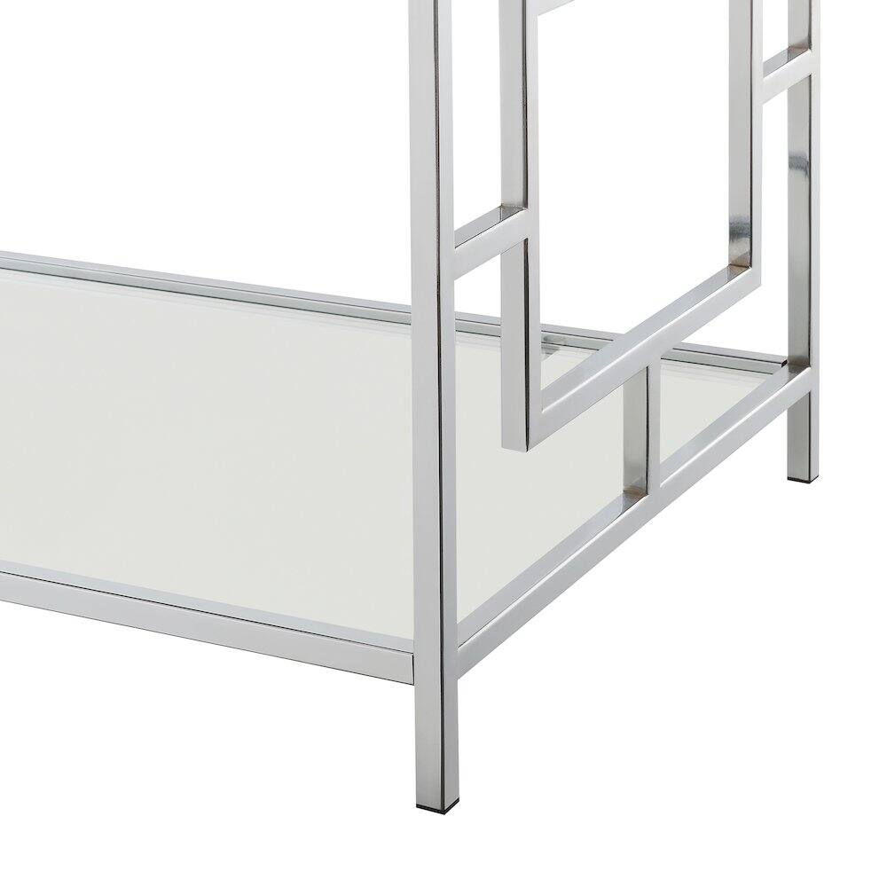 Back. Convenience Concepts - Town Square Chrome Coffee Table with Shelf - White Faux Marble/Chrome.