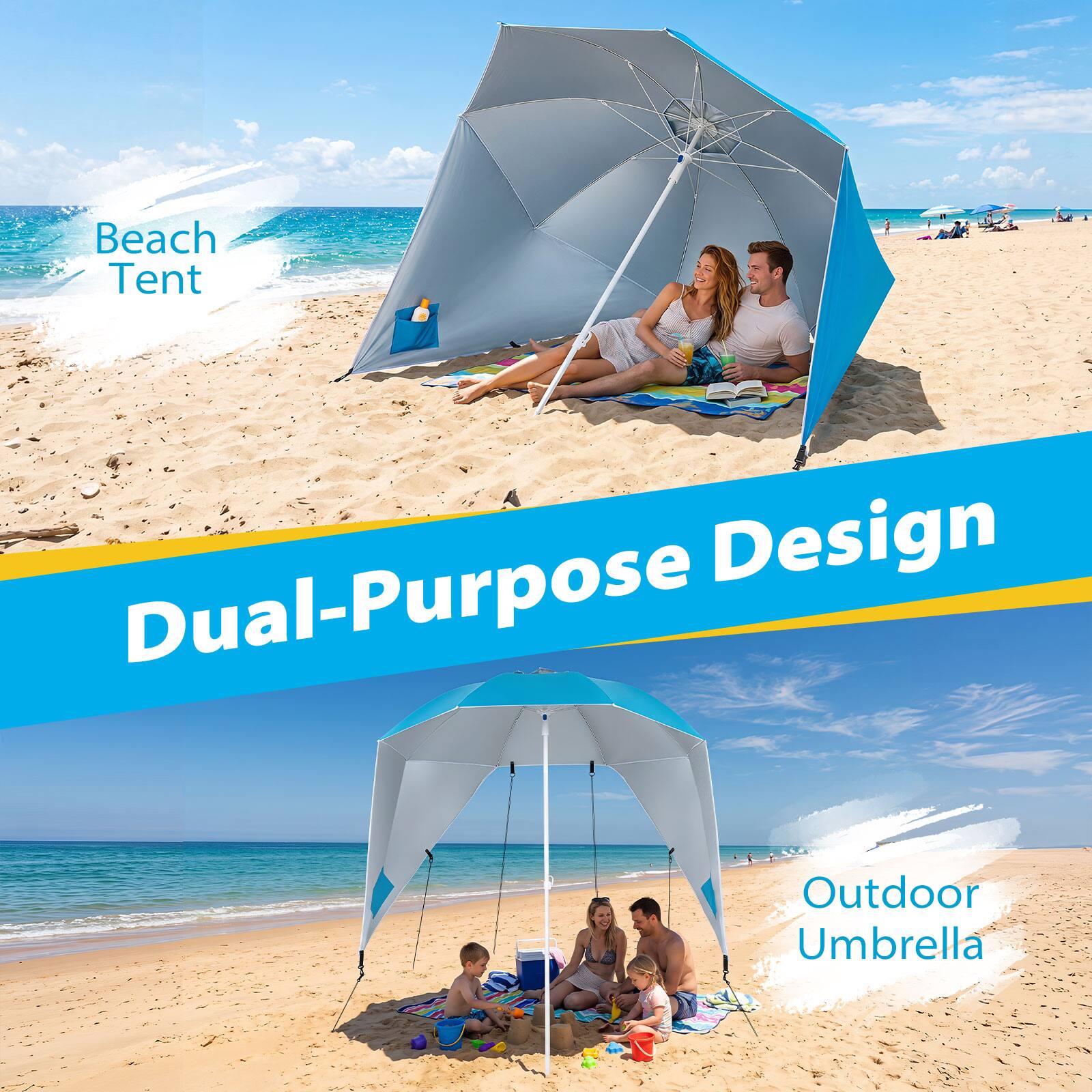 Beach Tent  
Dual-Purpose Design  
Outdoor Umbrella