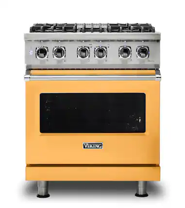 Front. Viking - 30-Inch Dual Fuel Freestanding Range - Daffodil.