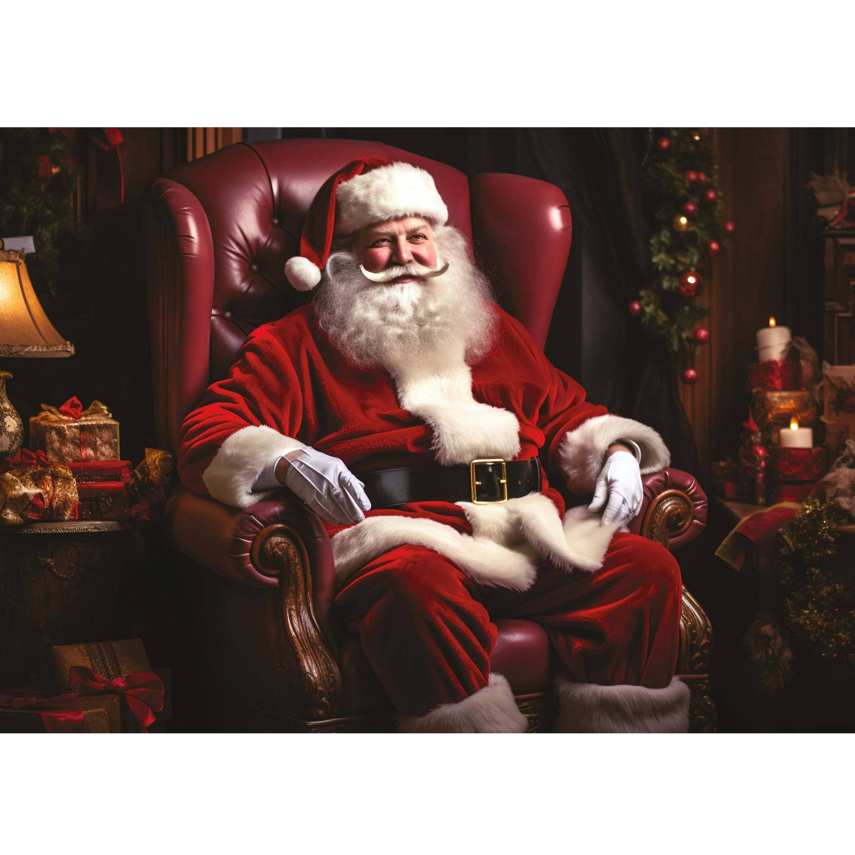 Angle. Trefl - Trefl Red 500 Piece Puzzle - Holiday - Classic Santa.