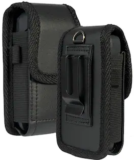 Nakedcellphone - Pouch Case with Belt Clip, Universal for Thick Flip Phones - Black