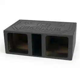 QPower - QBOMB12VLSQ Dual 12 Inch XL Vented Side Ported Speaker Square Box - Charcoal Black