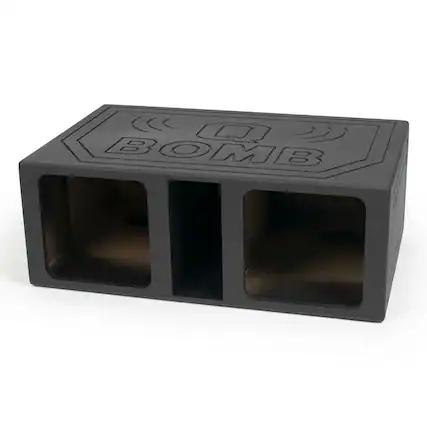 Front. QPower - QPower QBOMB12VLSQ Dual 12 Inch XL Vented Side Ported Speaker Square Box - Charcoal Black.