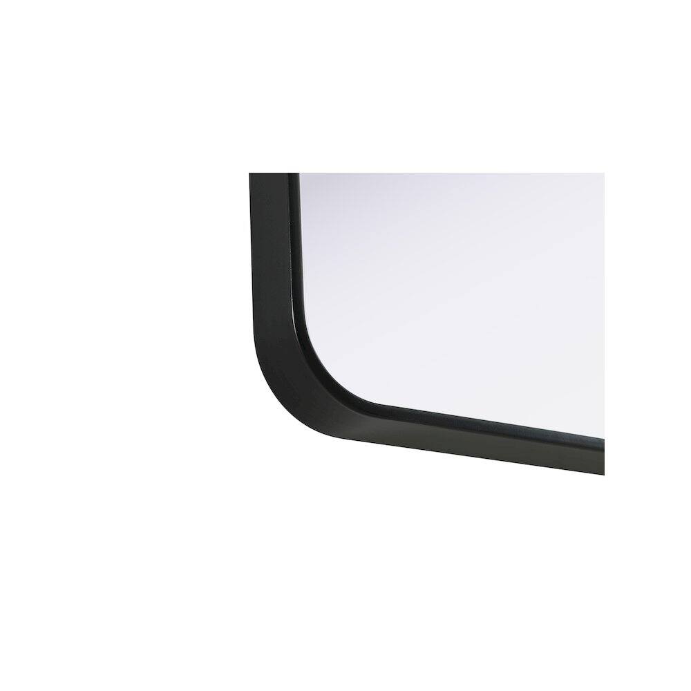 Left. Elegant Decor - Contour Metal Rectangle Mirror 27x36 in Black - Black.