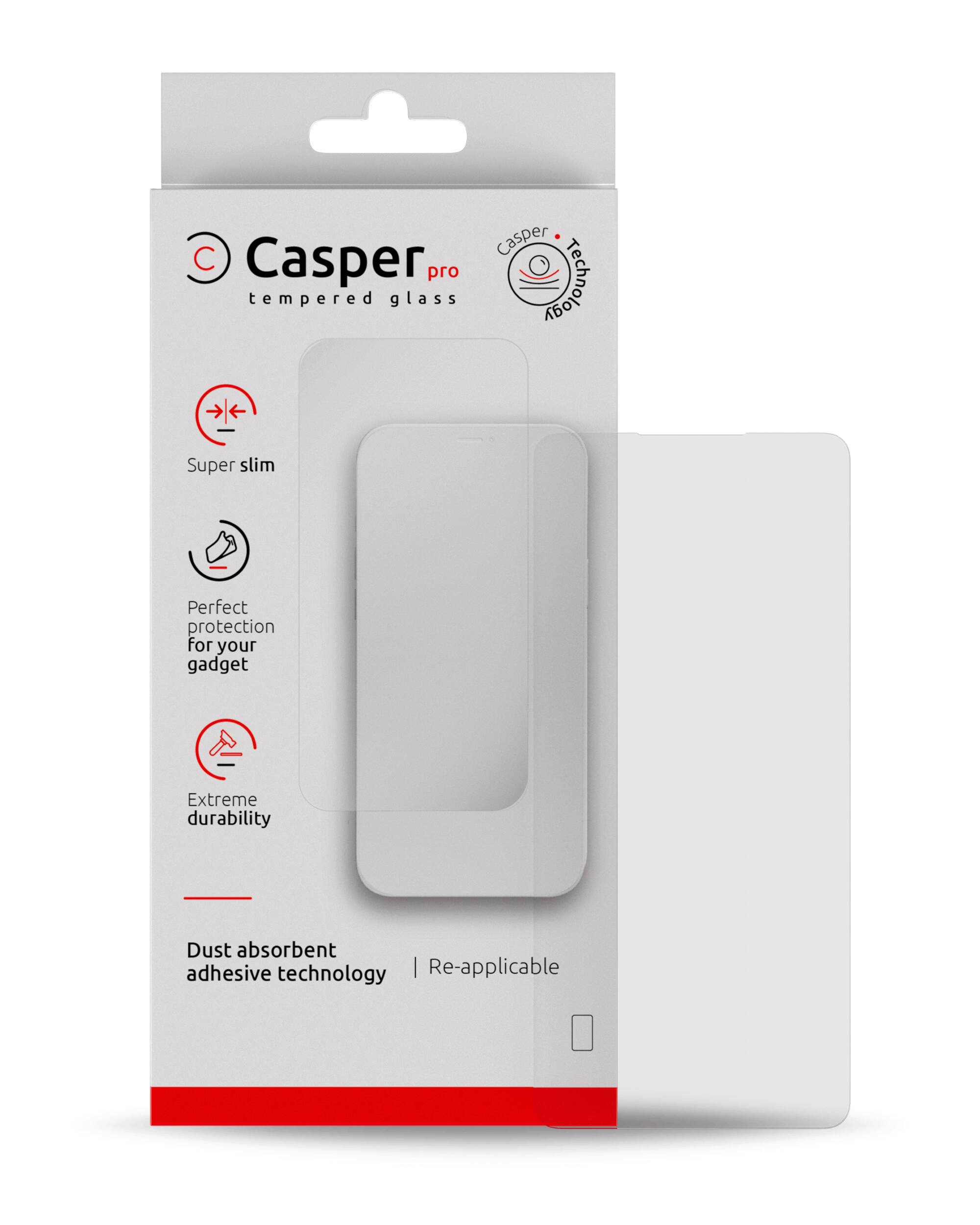 Casper pro tempered glass  
Technology  
Super slim  
Perfect protection for your gadget  
Extreme durability  
Dust absorbent adhesive technology | Re-applicable
