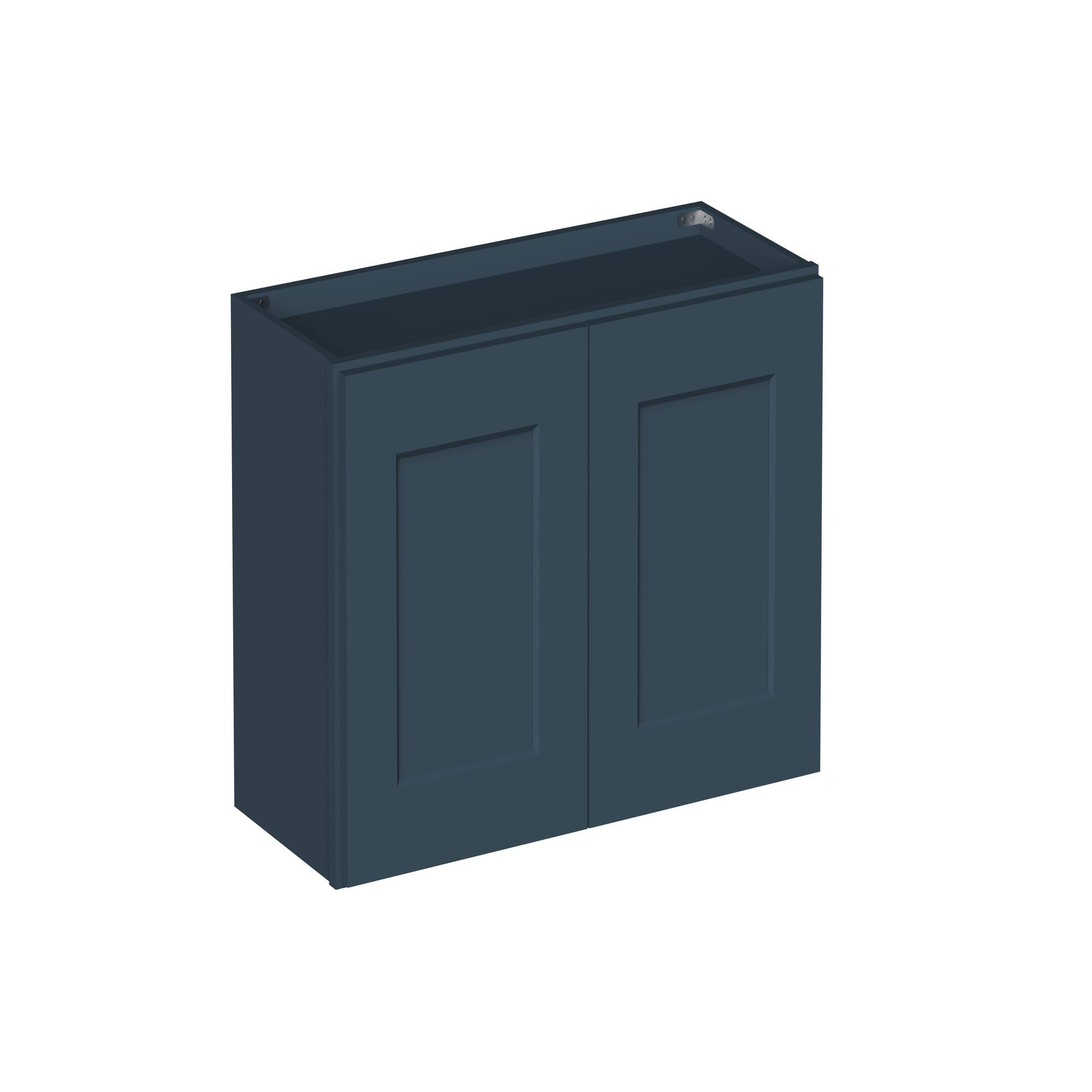Angle. Boyel Living - 30-in W x 18-in H x 12-in D Shaker RTA Kitchen Wall Cabinet with Soft-Close - Charcoal Blue.