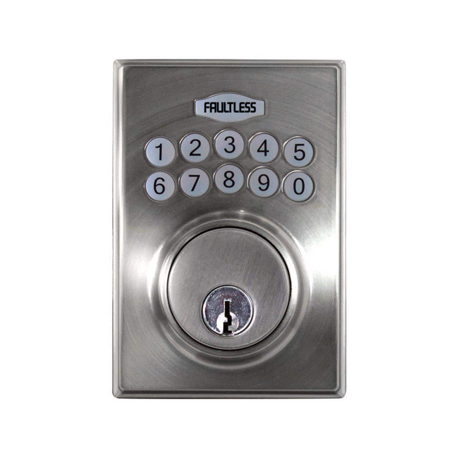 FAULTLESS - Metal Electronic Deadbolt - Satin Nickel