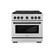 Front. ZLINE - 36 in. Wide 6 Burner Autograph Paramount Gas Range with DuoPro Cooktop & Matte Black Accents (PSGRZ-36-MB) - Stainless Steel.