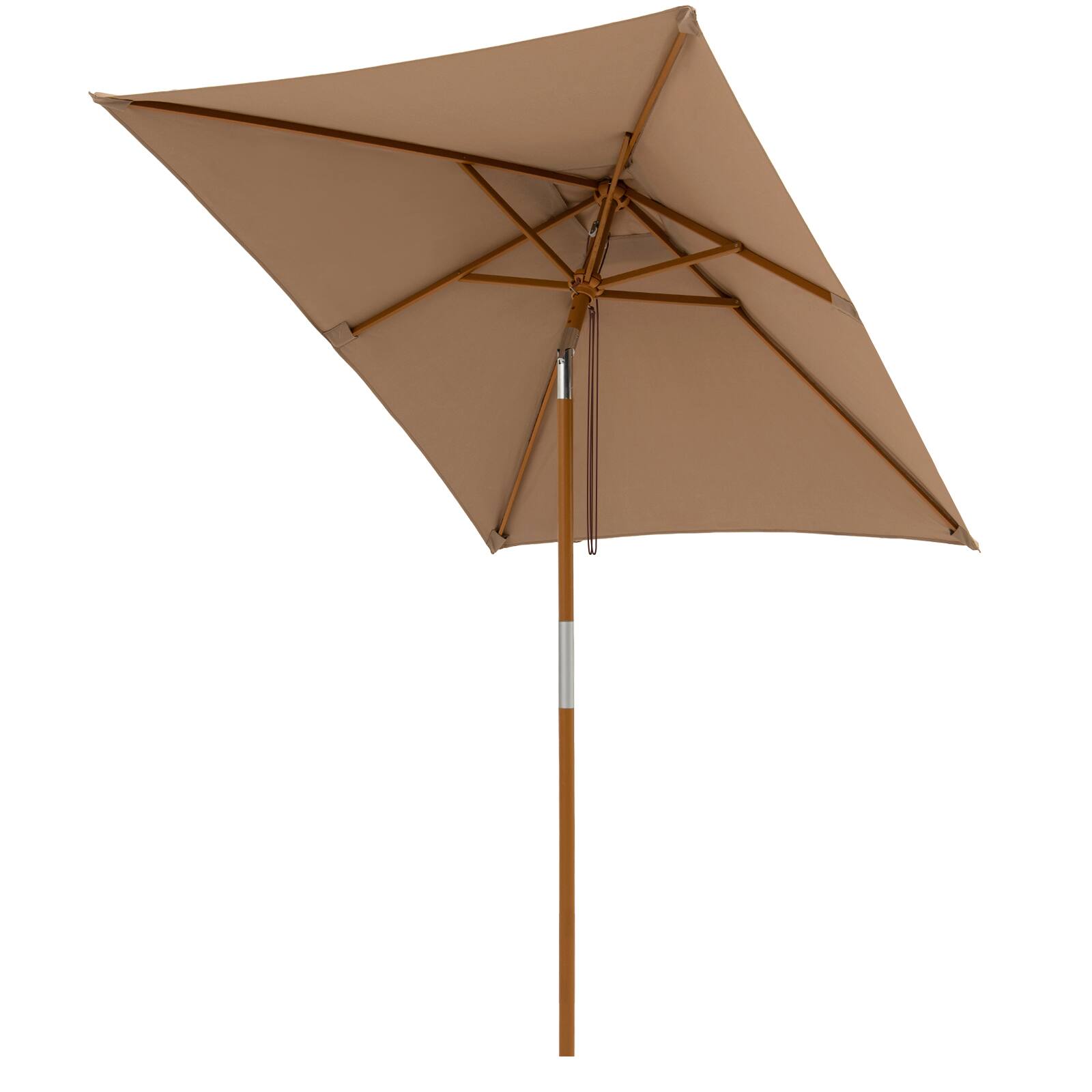 Alt View 9. Costway - Costway 7 FT Outdoor Patio Umbrella with 3 Adjustable Heights, Push Button Tilt & 6 Ribs - Coffee.