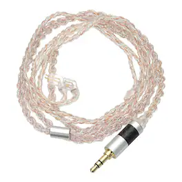 Unique Bargains - IEM Earphone Cable 1.2M, 28AWG 4-Core High Purity Silver-Plated HiFi Replacement for Ananda Arya HE400SE (3.5mm, TFZ) - Light Pink