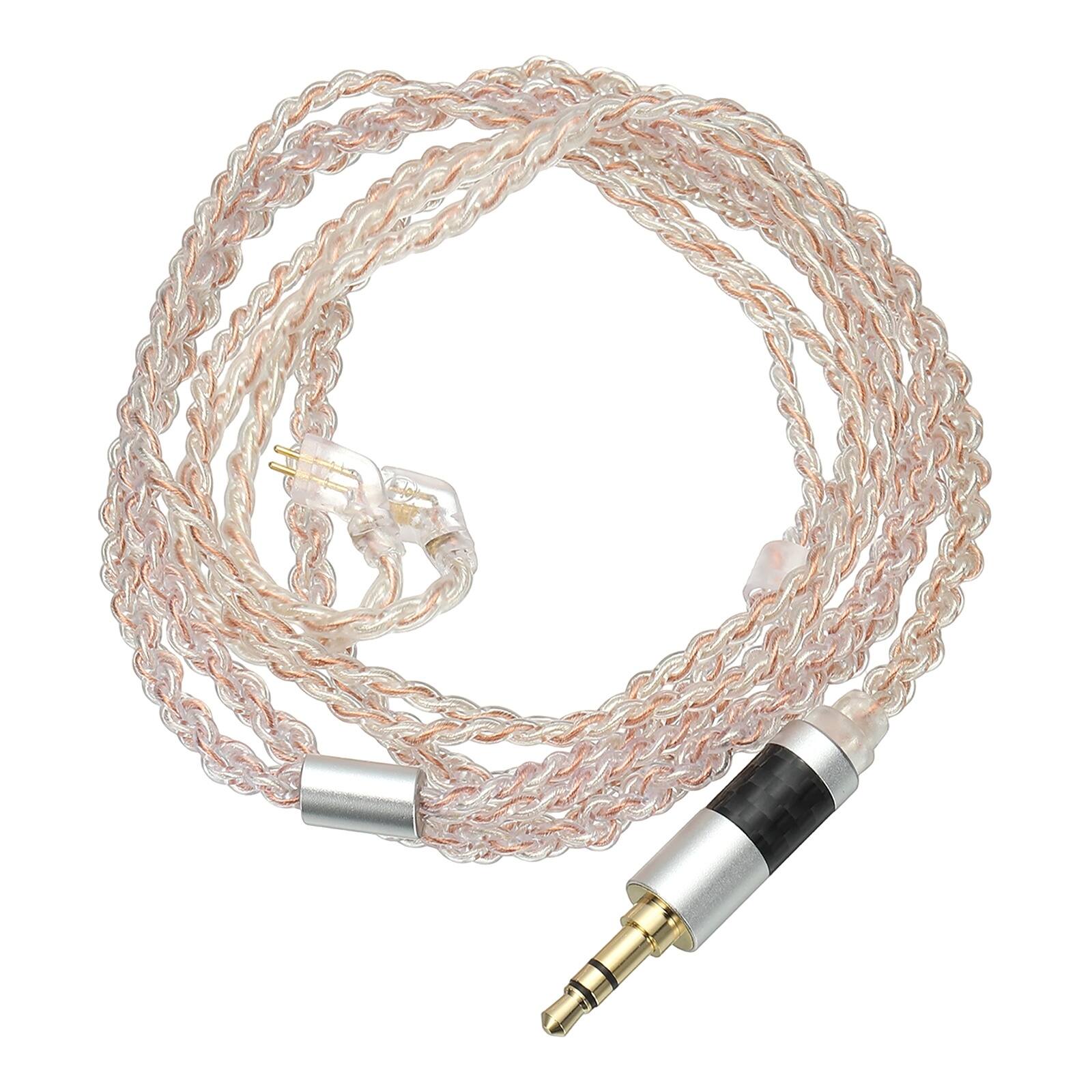 Front. Unique Bargains - IEM Earphone Cable 1.2M, 28AWG 4-Core High Purity Silver-Plated HiFi Replacement for Ananda Arya HE400SE (3.5mm, TFZ) - Light Pink.
