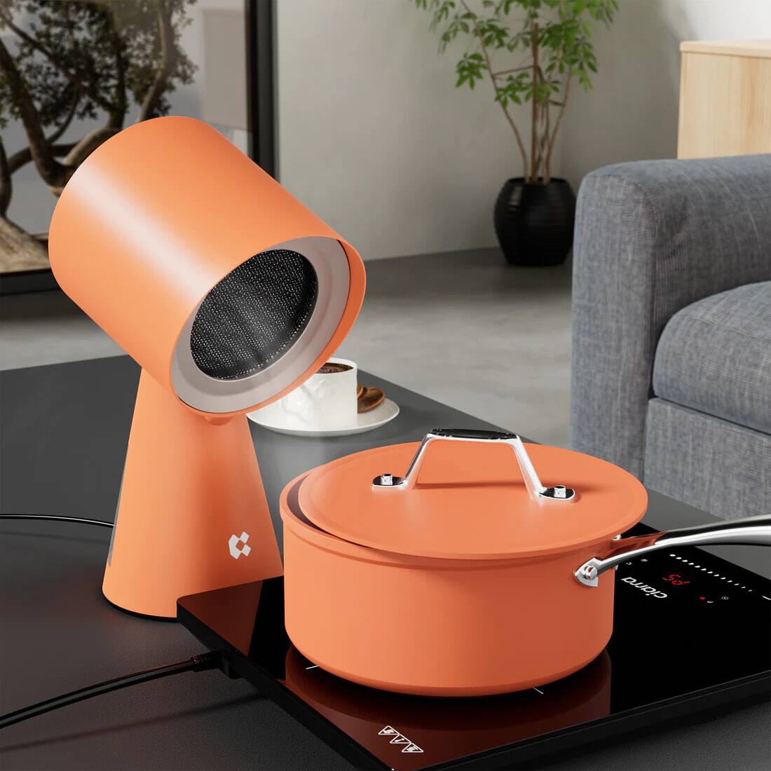 Back. Jeremy Cass - HOOD TO GO 6.18 in. 70 CFM Ductless Portable Under Cabinet Desktop Range Hood - Orange.