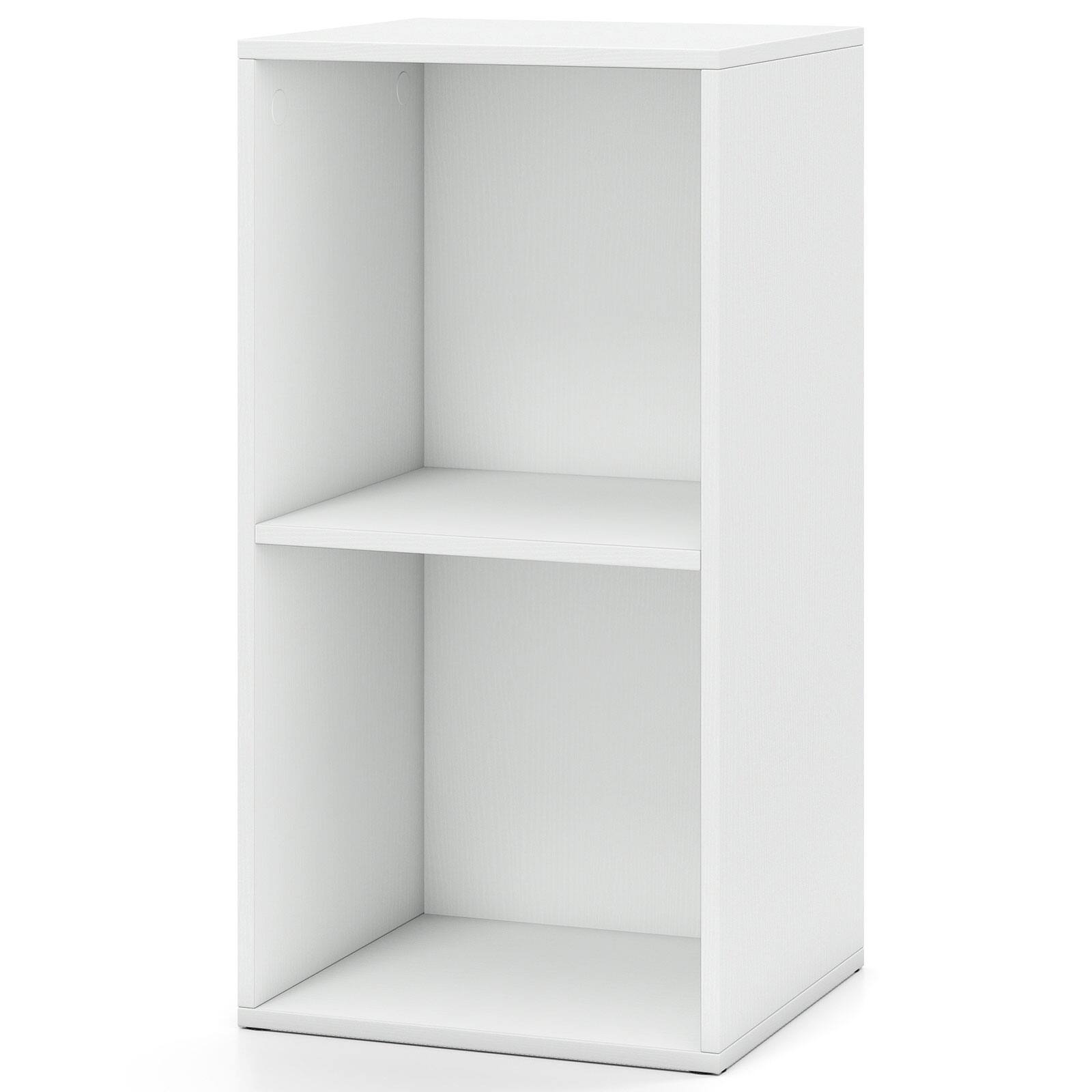 Alt View 9. Costway - Costway 1 PCS 2-Cube Modern Bookcase with Anti-Tipping Kits, Freestanding Cubby Storage Organizer - White 2-cube.