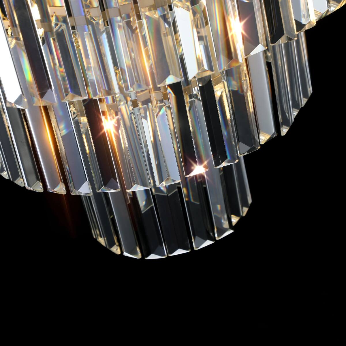 Alt View 8. Loheer - Loheer 20 inch Crystal Chandelier, Seven Light Gold Frame Pendant for Living Room or Dining Room.