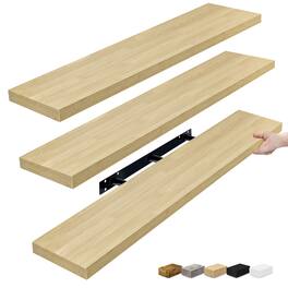 Sorbus - 3 Pack 47 x 9.25 Inch Wall Mounted Floating Shelves - Stylish and Functional Storage - Maple