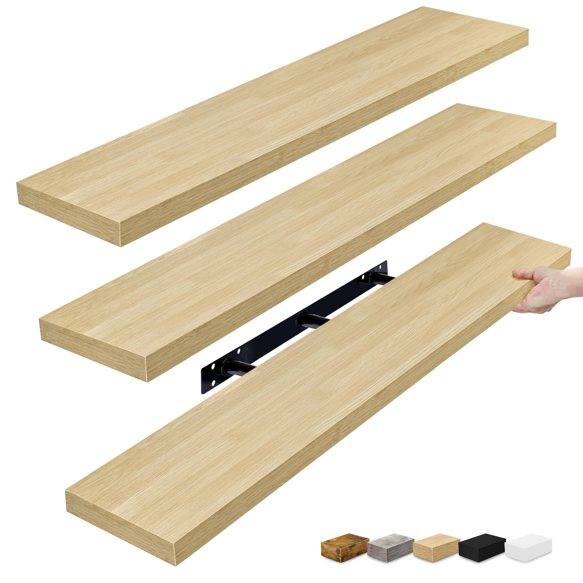 Front. Sorbus - Sorbus 3 Pack 47 x 9.25 Inch Wall Mounted Floating Shelves - Stylish and Functional Storage - Maple.