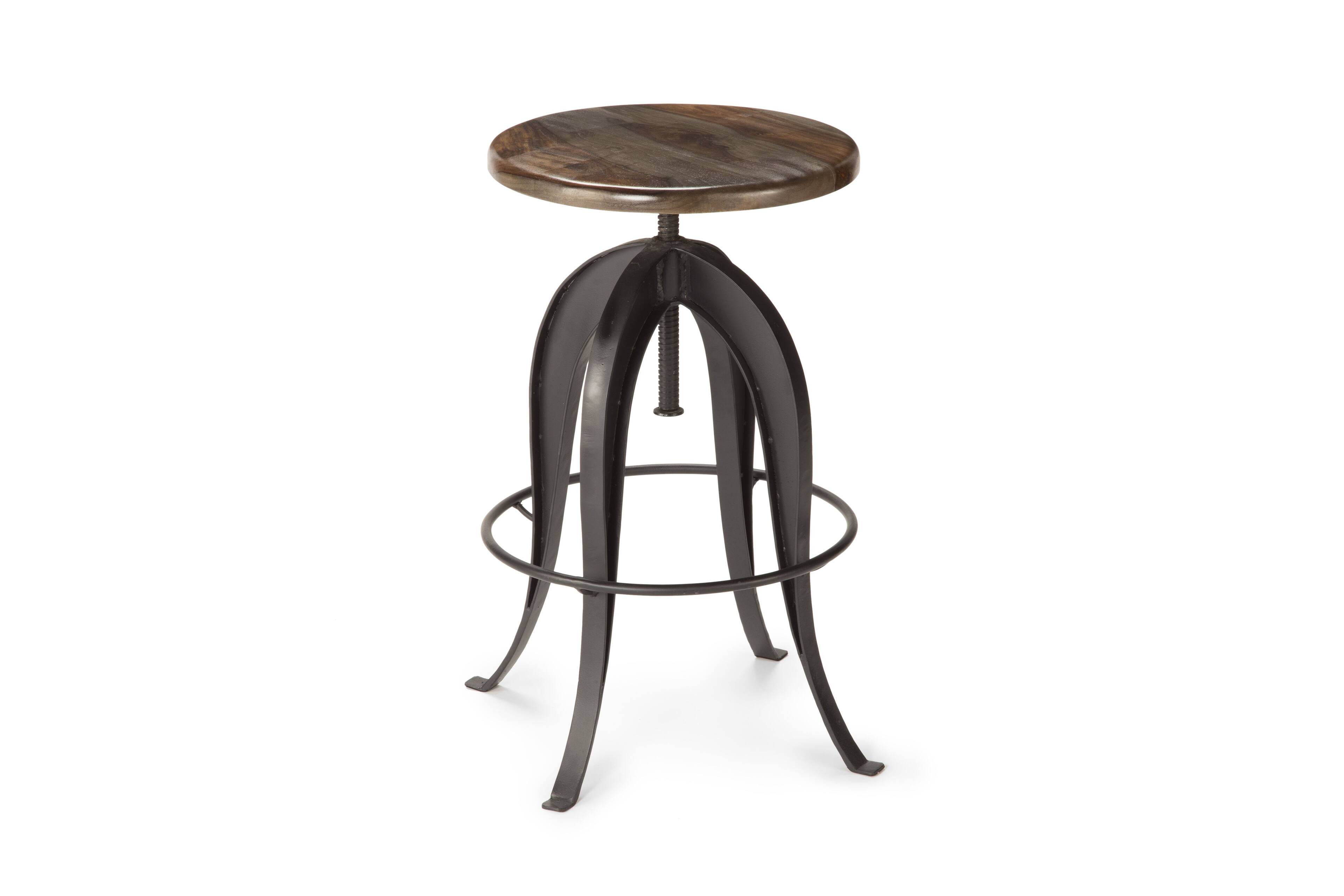 Left. TinyHomie - Sparrow Round Setup Stool Dark Brown - Brown.