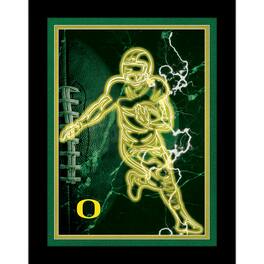 Fan Creations - Oregon Ducks 12'' x 16'' Framed Neon Player Print - Black