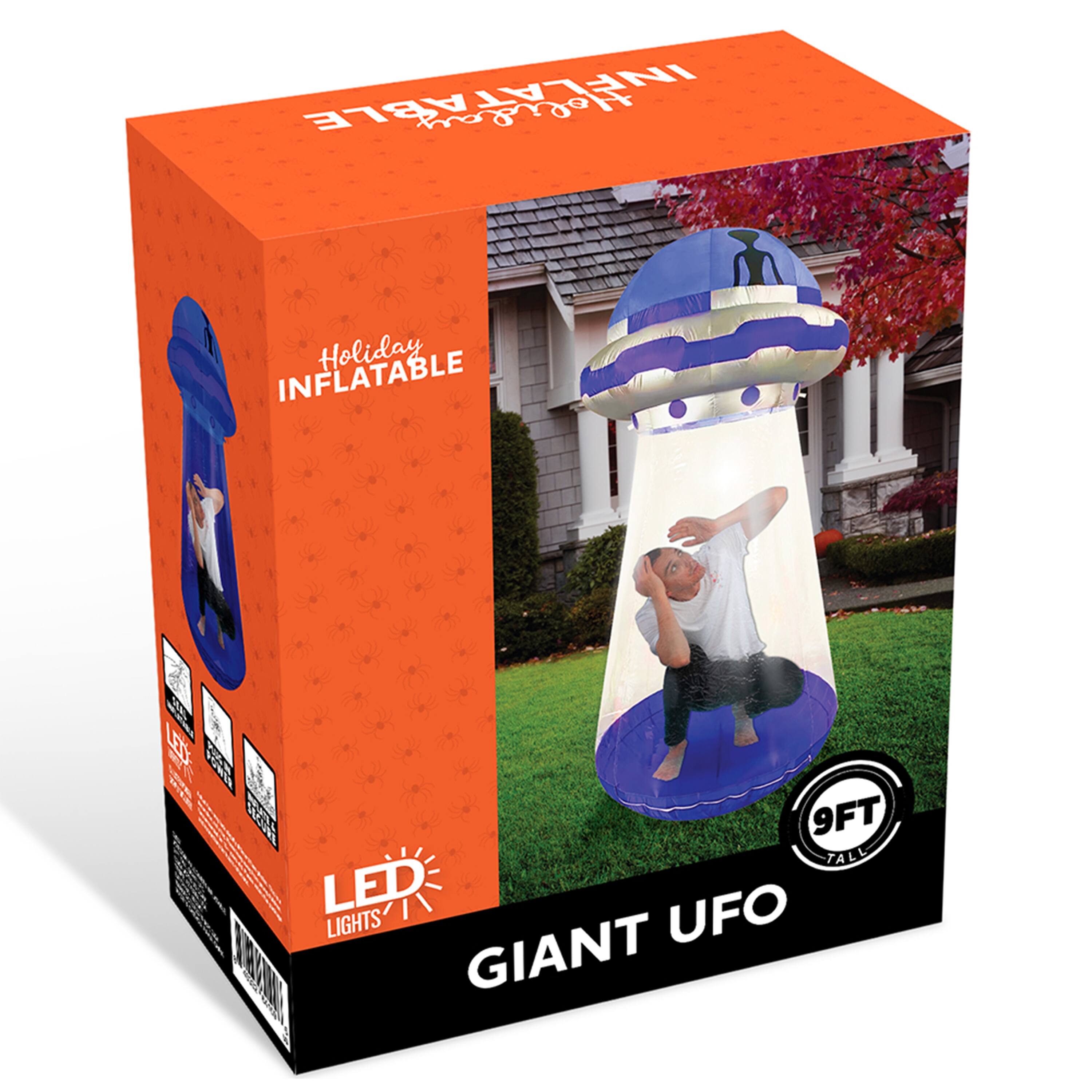Holiday INFLATABLE  
INFLATABLE LET # 9FT TALL LED UFO LIGHTS  
GIANT UFO