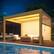 Angle. U-HOMY - Outdoor Aluminum Louvered Pergola Gazebo with Adjustable Rainproof Roof and Wood Grain Finish - 10'x13'.