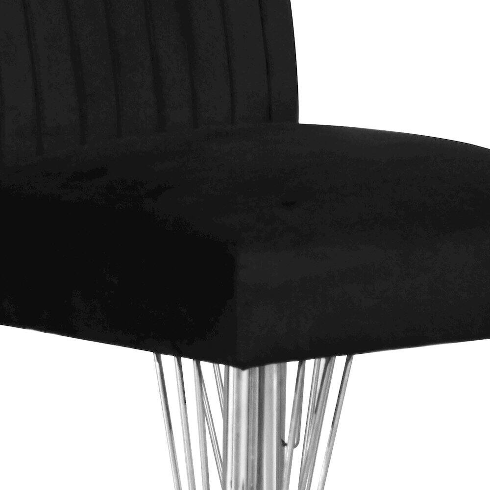 Alt View 3. New Classic Furniture - Ava Wood Upholstered Dining Chair in Black (Set of 2) - Black/Silver.