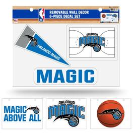 Rico Industries - Orlando Magic NBA Set of 6 Removable Wall Decal Stickers - Multi