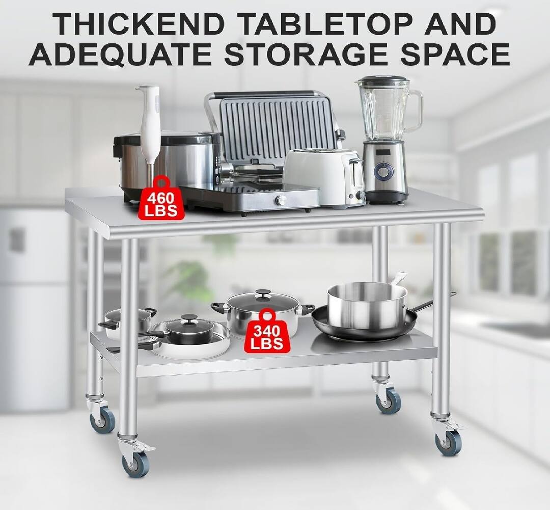 Thickened tabletop and adequate storage space

460 LBS

340 LBS