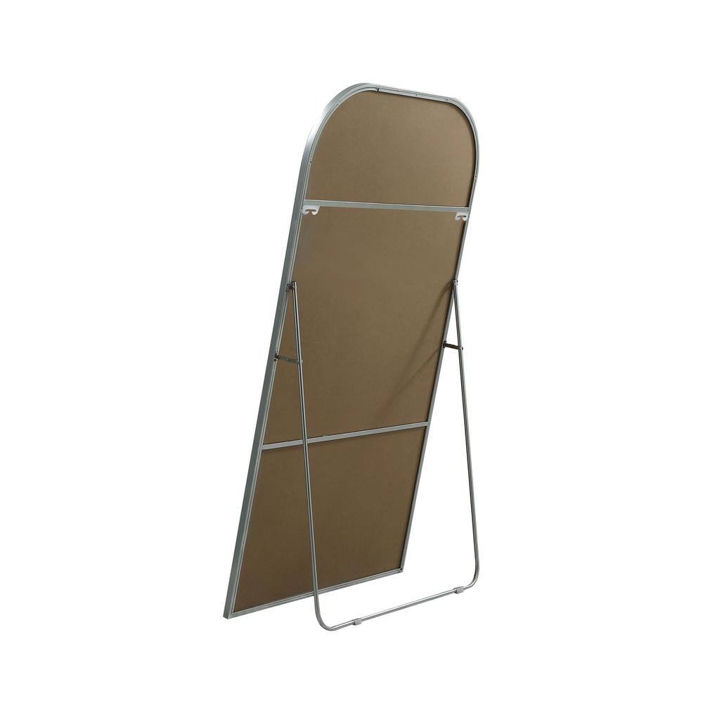 Alt View 1. Elegant Decor - Metal Frame Arch Full Length Mirror 35x66 Inch in Silver - Silver.
