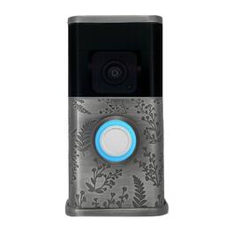 Michael Healy - Wildflower Video Doorbell Cover (Ring 3, 3 Plus, 4, Battery Plus, Battery Pro) - Antique Pewter