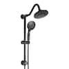 Front. Akicon - Akicon Shower System with High Pressure Rain Shower Head and Handheld 6-Mode Spray Combo Slide Bar in Black - Black.