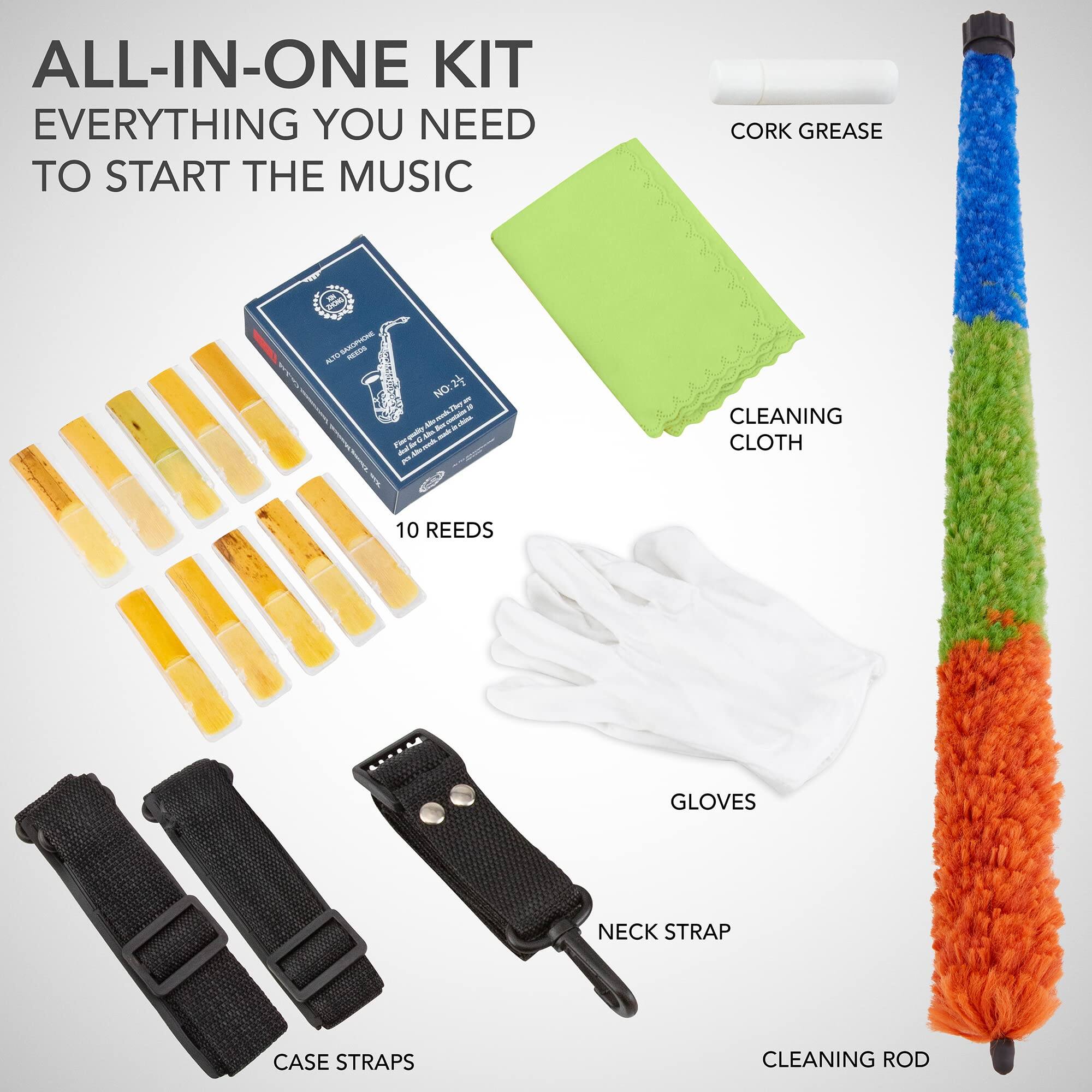 ALL-IN-ONE KIT EVERYTHING YOU NEED TO START THE MUSIC

CORK GREASE
CLEANING CLOTH
10 REEDS
GLOVES
NECK STRAP
CASE STRAPS
CLEANING ROD
