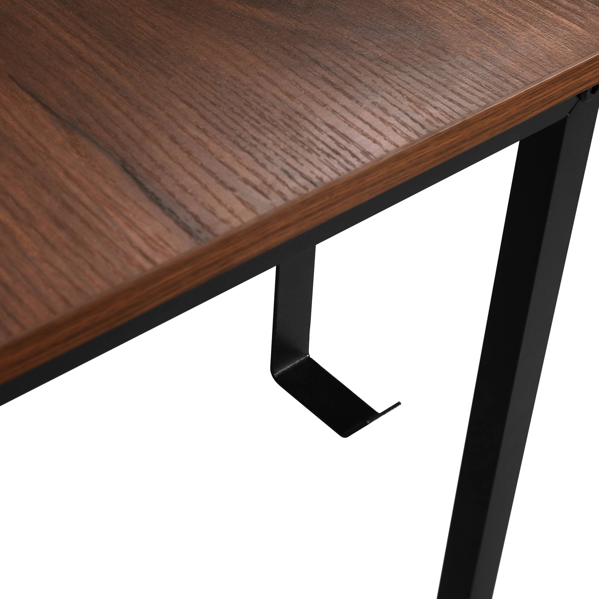 Alt View 6. GOODSILO - Reversible L-Shaped Industrial Computer Desk with Storage Shelves and Monitor Stand - Walnut.