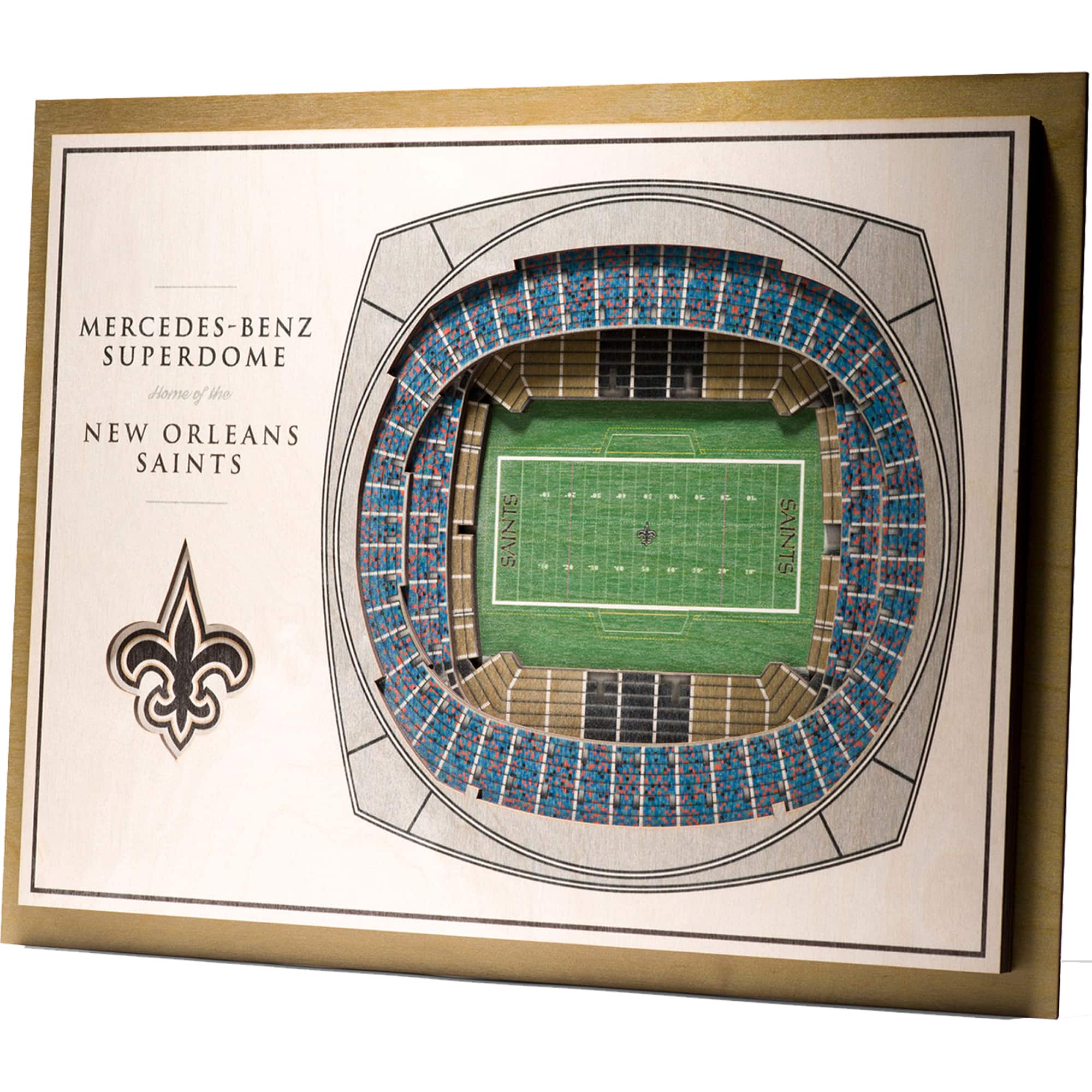 YouTheFan - New Orleans Saints 17'' x 13'' 5-Layer StadiumViews 3D Wall Art - Brown price history on PriceWatchPro