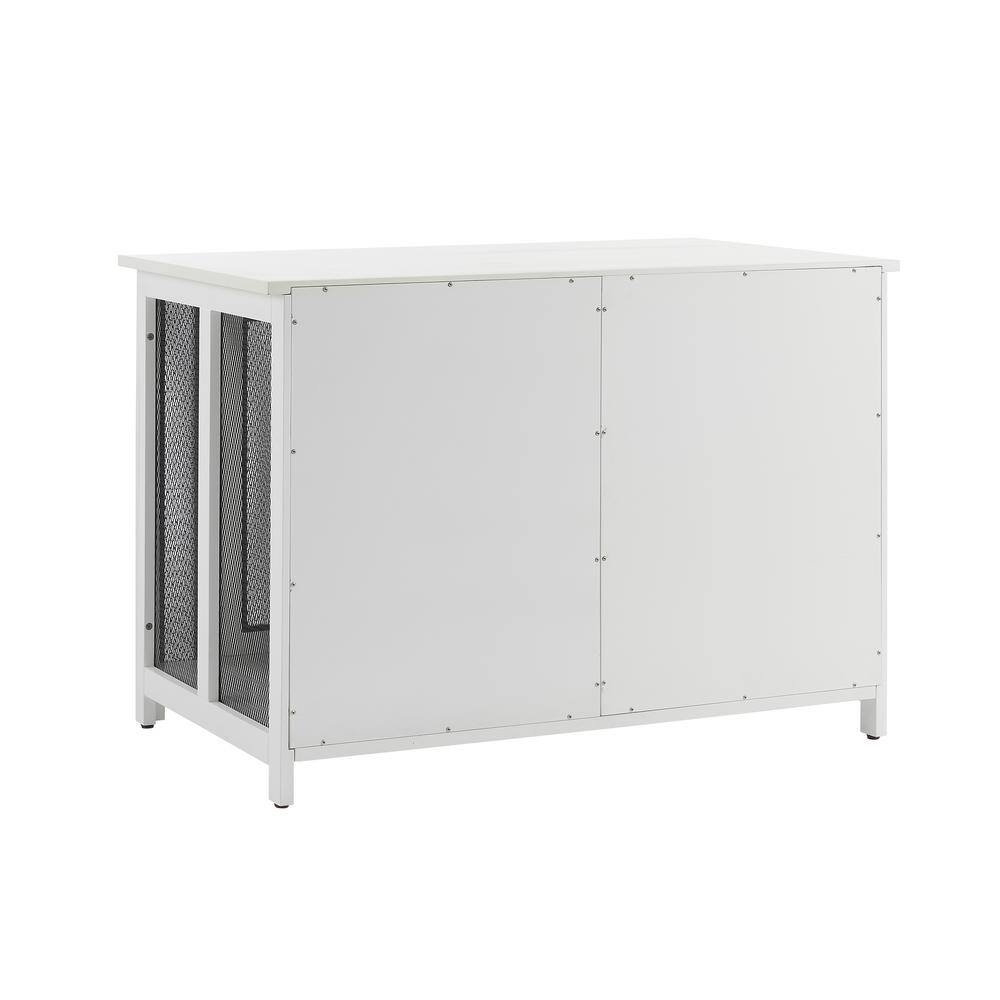 Back. Crosley Furniture - Dane Credenza Dog Crate - White.