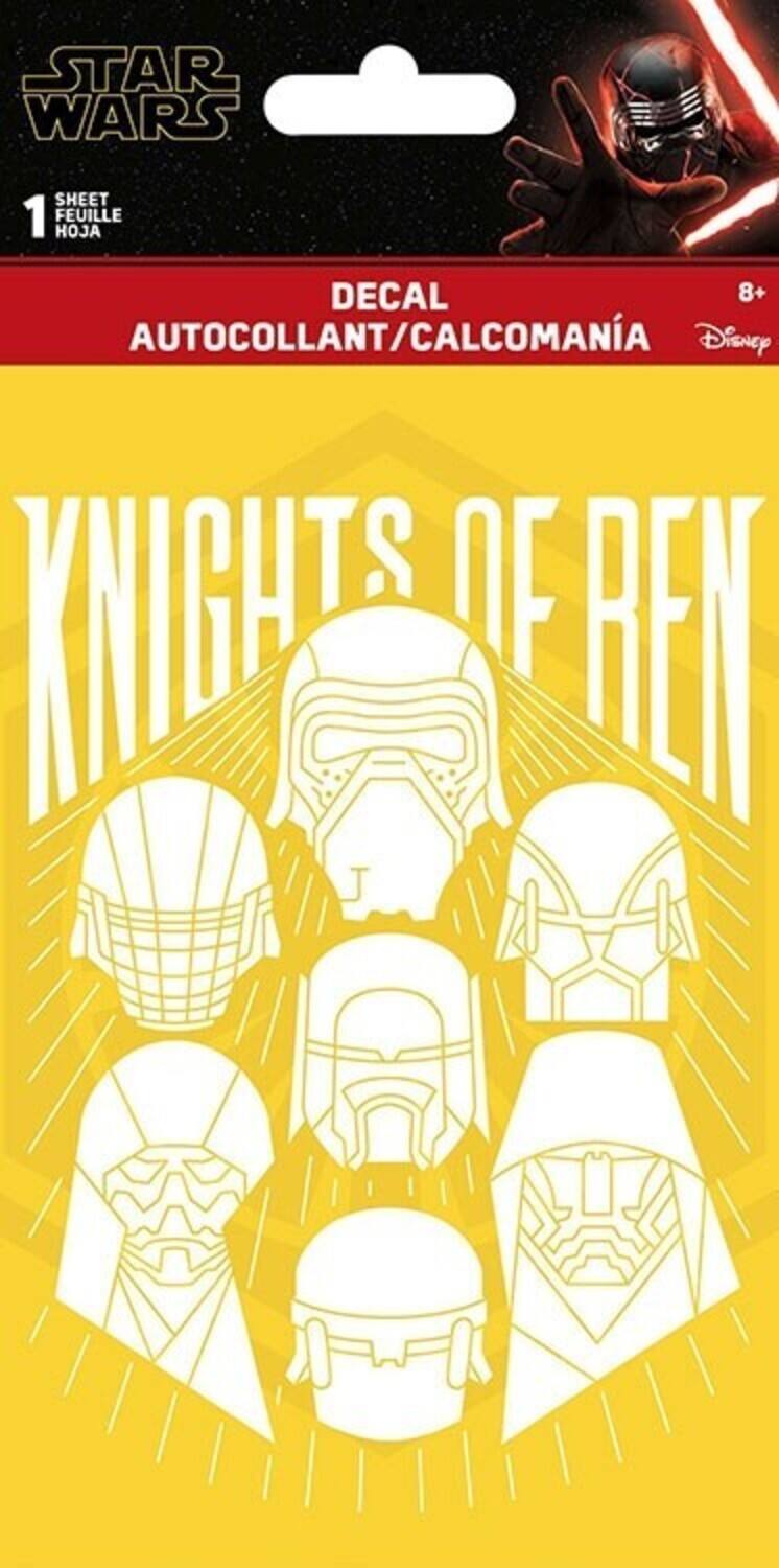 Sure, here is the corrected and grouped text from the image:

---

**STAR WARS**

**SHEET 1 FEUILLE HOJA**

**DECAL AUTOCOLLANT/CALCOMANÍA**

**KNIGHTS OF REN**

**8+**

**Disney**

---
